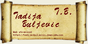 Tadija Buljević vizit kartica